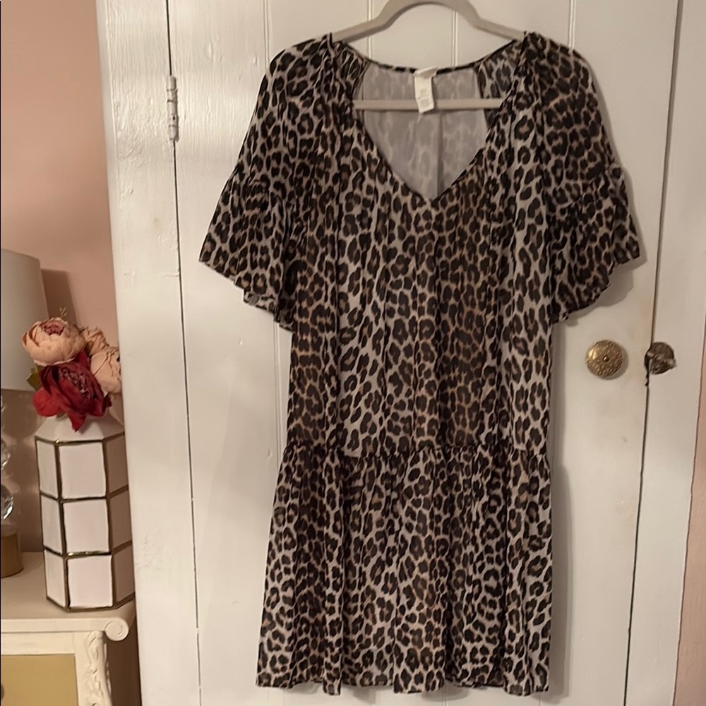 H&M Leopard Print Dress EUC M